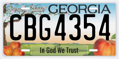 GA license plate CBG4354
