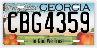 GA license plate CBG4359