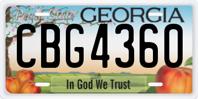 GA license plate CBG4360