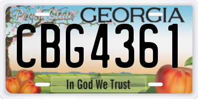 GA license plate CBG4361