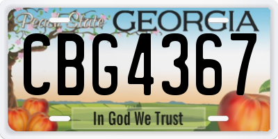 GA license plate CBG4367