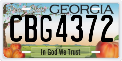 GA license plate CBG4372