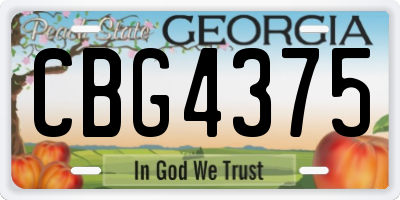 GA license plate CBG4375