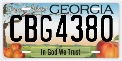 GA license plate CBG4380
