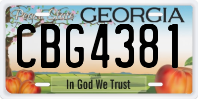 GA license plate CBG4381