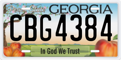 GA license plate CBG4384