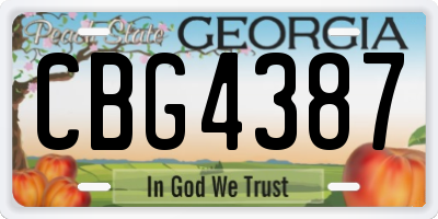 GA license plate CBG4387
