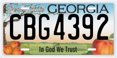 GA license plate CBG4392