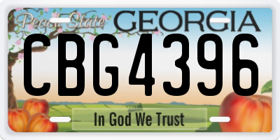 GA license plate CBG4396