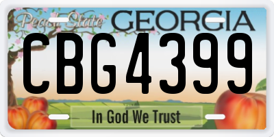 GA license plate CBG4399