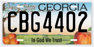 GA license plate CBG4402