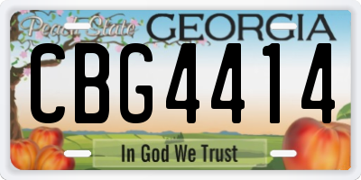 GA license plate CBG4414