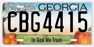 GA license plate CBG4415