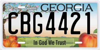 GA license plate CBG4421