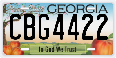GA license plate CBG4422