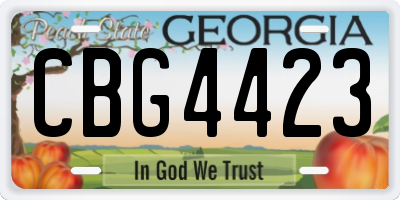 GA license plate CBG4423