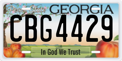 GA license plate CBG4429