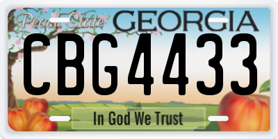 GA license plate CBG4433