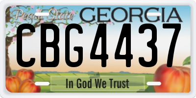 GA license plate CBG4437