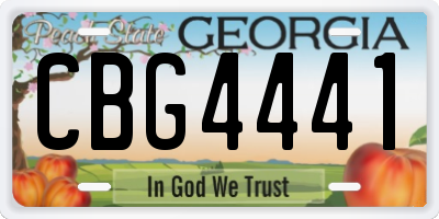 GA license plate CBG4441