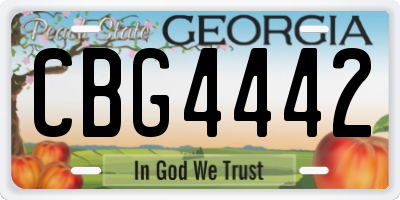 GA license plate CBG4442