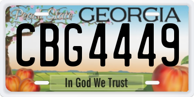 GA license plate CBG4449
