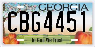 GA license plate CBG4451