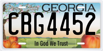 GA license plate CBG4452