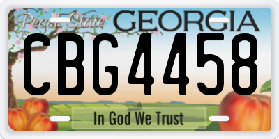 GA license plate CBG4458