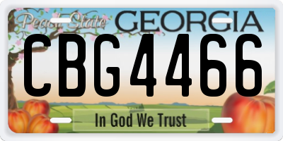 GA license plate CBG4466
