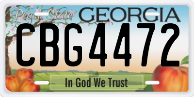 GA license plate CBG4472