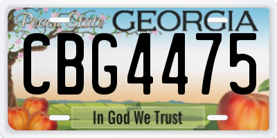 GA license plate CBG4475