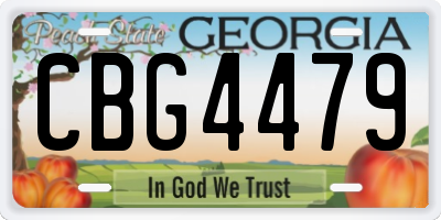 GA license plate CBG4479