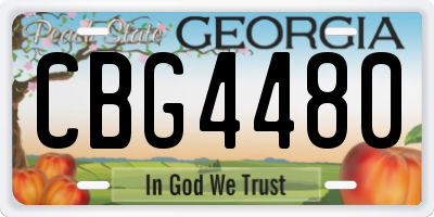 GA license plate CBG4480