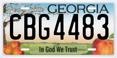 GA license plate CBG4483