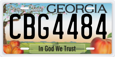 GA license plate CBG4484