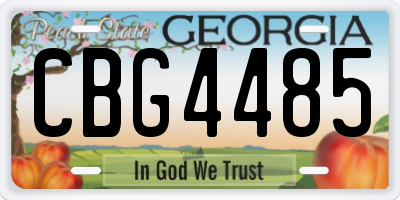 GA license plate CBG4485