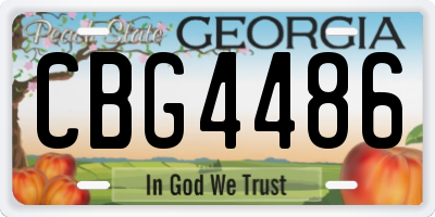 GA license plate CBG4486