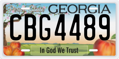 GA license plate CBG4489