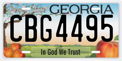 GA license plate CBG4495