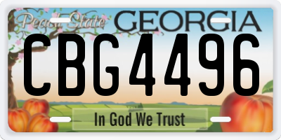 GA license plate CBG4496