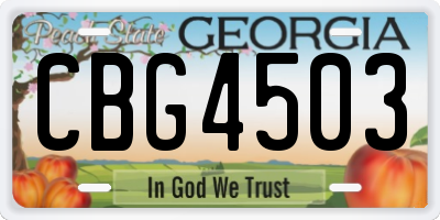 GA license plate CBG4503