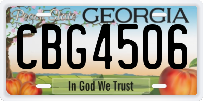 GA license plate CBG4506