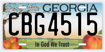 GA license plate CBG4515