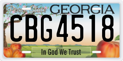 GA license plate CBG4518