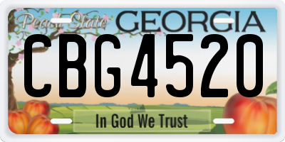 GA license plate CBG4520