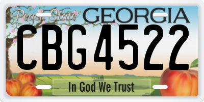GA license plate CBG4522