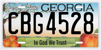 GA license plate CBG4528
