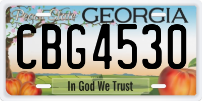 GA license plate CBG4530