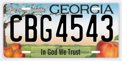 GA license plate CBG4543